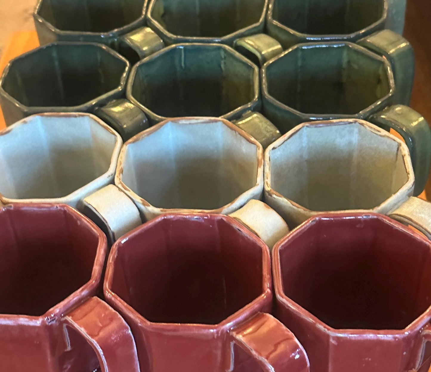 8oz Handcrafted Octagon Art Deco Artist Style Coffee Tea Mug