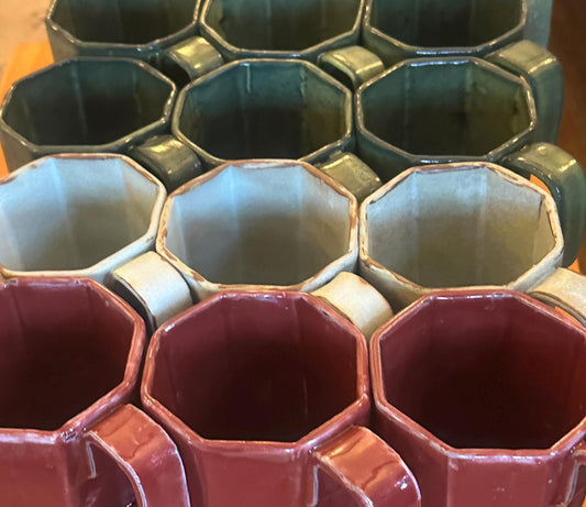 8oz Handcrafted Octagon Art Deco Artist Style Coffee Tea Mug