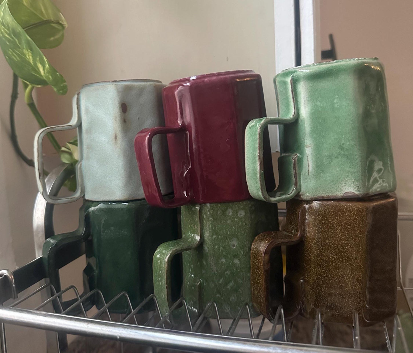 8oz Handcrafted Octagon Art Deco Artist Style Coffee Tea Mug